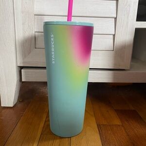 Starbucks Colorful Gradient Tumbler with Pink Straw
